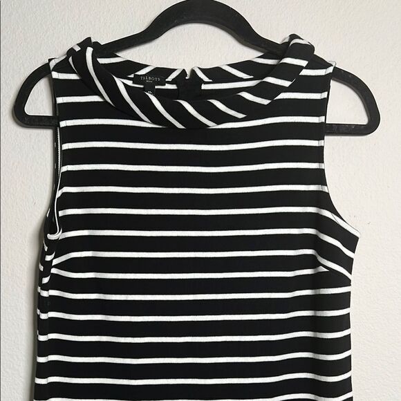 MOCKNECK KNIT SHIFT DRESS STRIPE - Picture 3 of 8